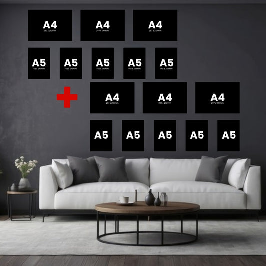 Size layout: Buy 1 Get 1 Free 8 Piece Small Accent, 16 canvases (10 x A5 + 6 x A4)