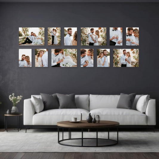 Double Large 6 Piece Statement Canvas Combo on a wall