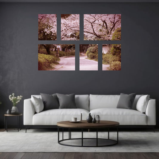Small 6 Piece Accent Canvas Combo on a wall