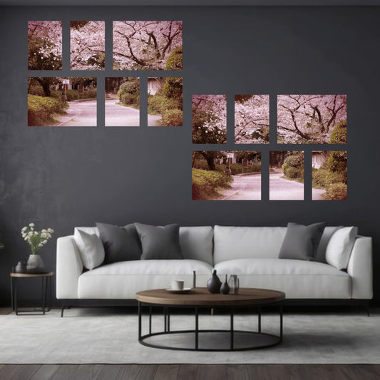 Double Small 6 Piece Feature Canvas Combo on a wall