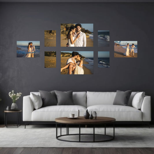 8 Piece Medium Feature Canvas Combo on a wall