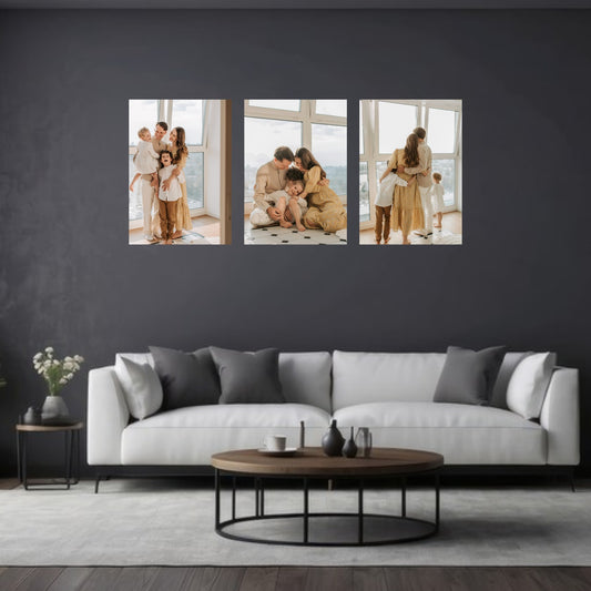 A4 Buy 1 Get 2 FREE canvases on a wall