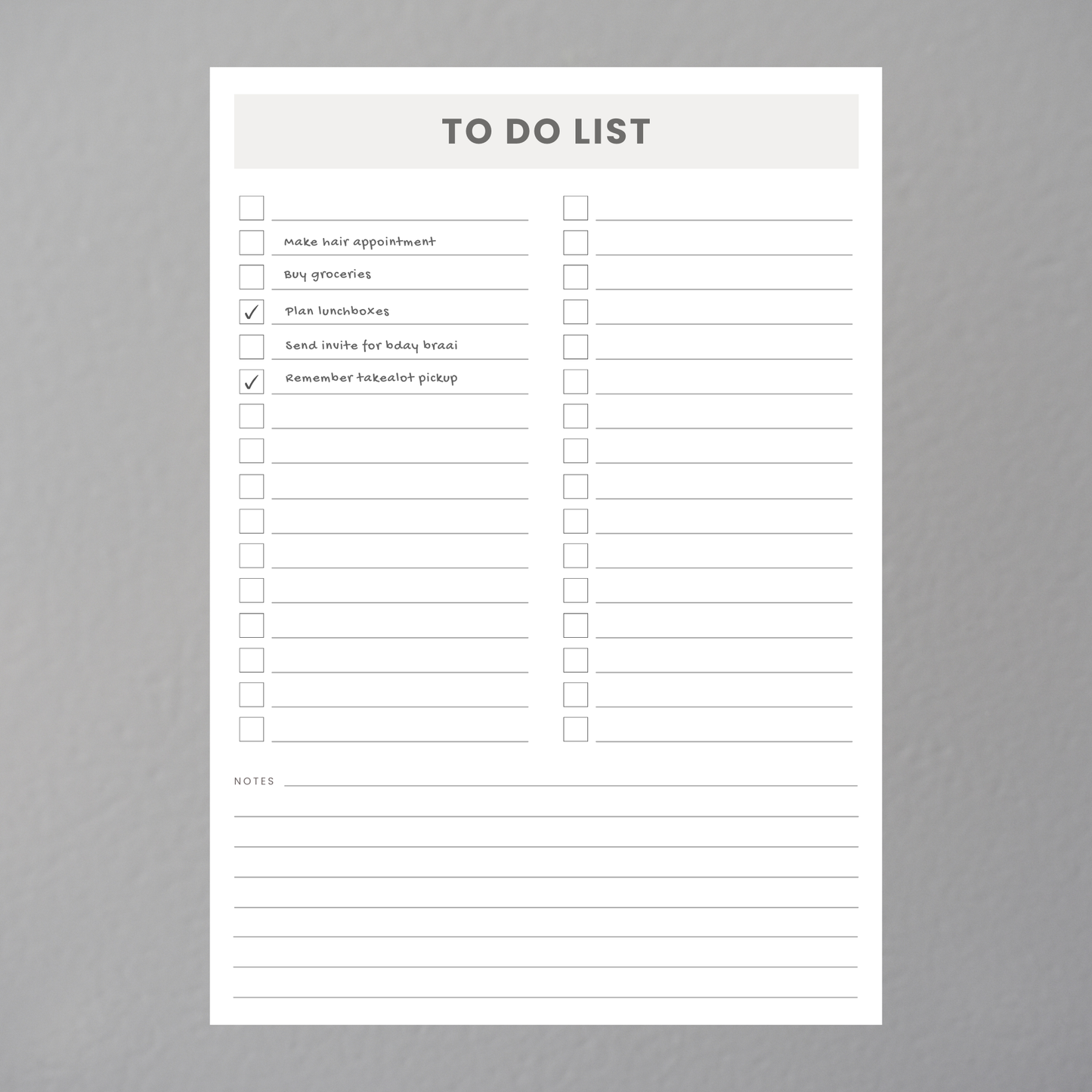 Magnetic To-Do List - A4