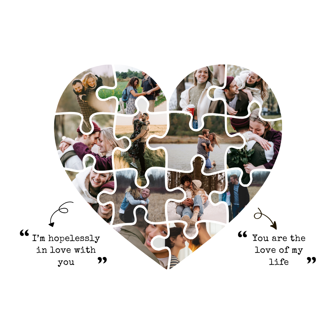 Puzzle Heart Collage Canvas