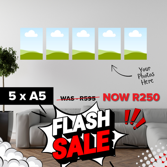 Flash Sale – 5 x A5 Personalised Canvas