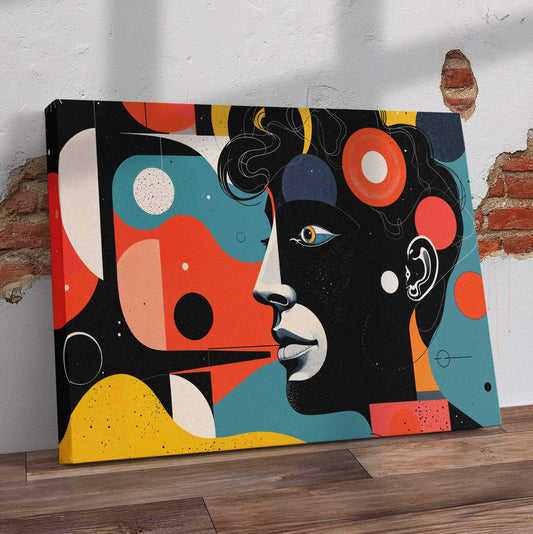 Abstract Man Side View Pre-Printed Canvas