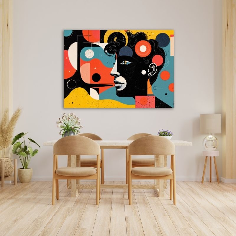Abstract Man Side View Pre-Printed Canvas