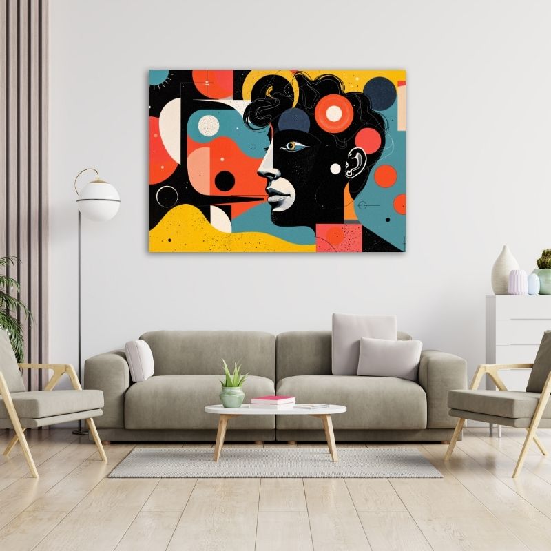 Abstract Man Side View Pre-Printed Canvas