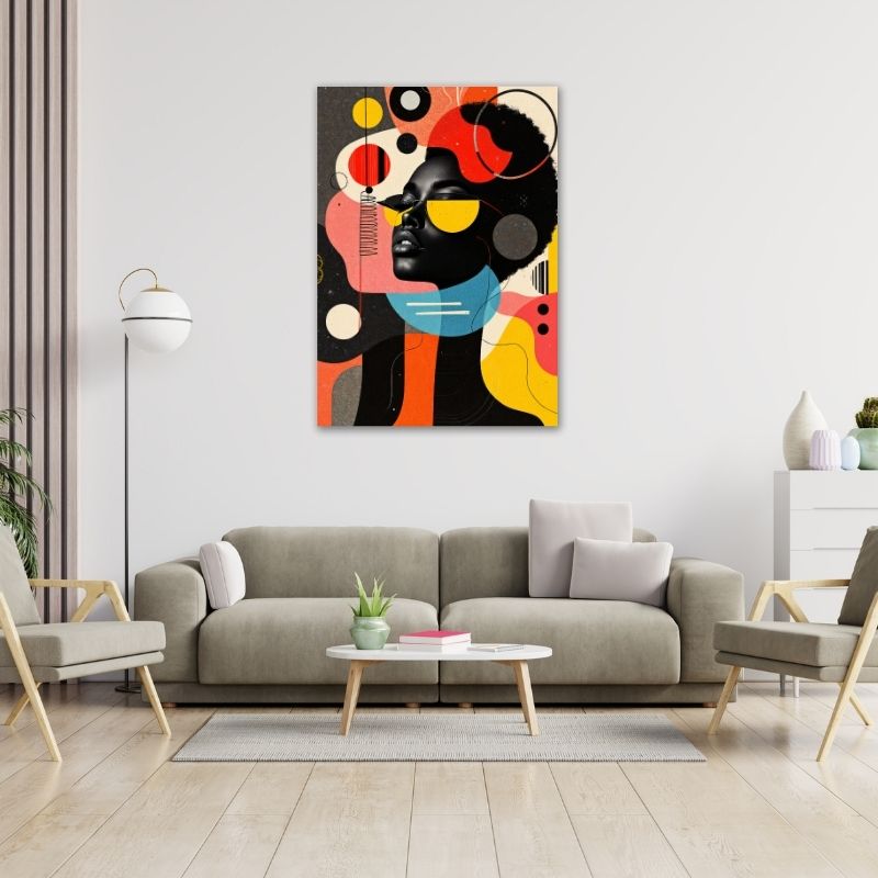 Abstract Women with Sunglasses Pre-Printed Canvas