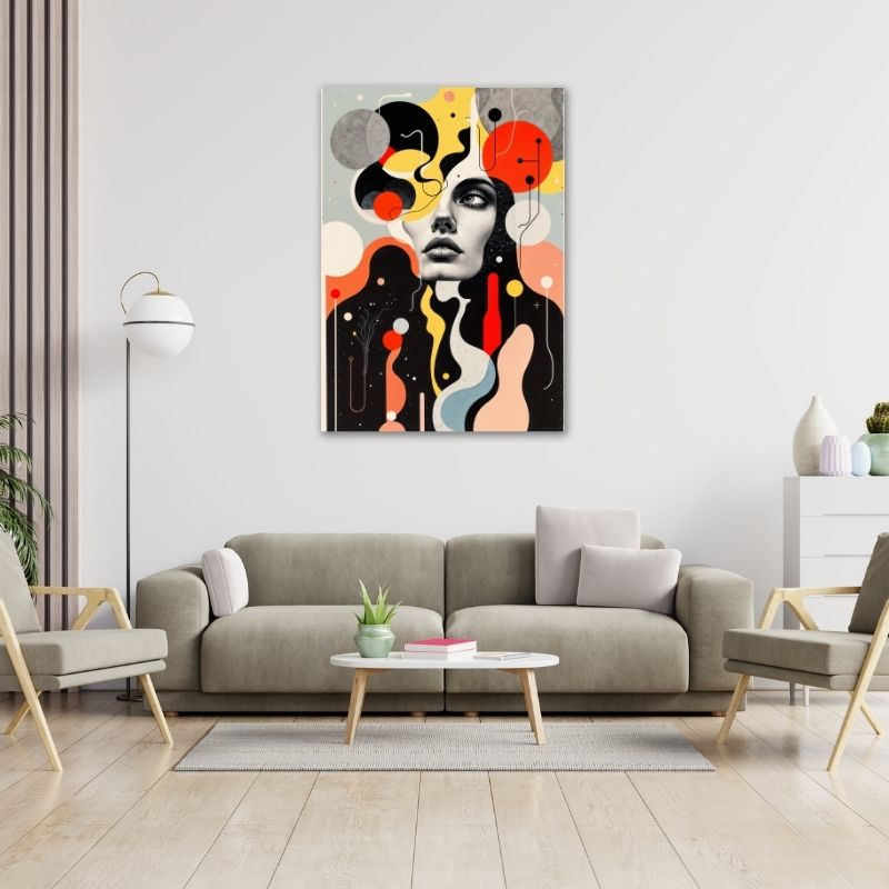Beautiful Abstract Women Pre-Printed Canvas
