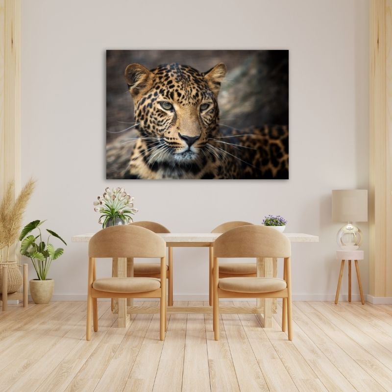 Beautiful Leopard Closeup Pre-Printed Canvas