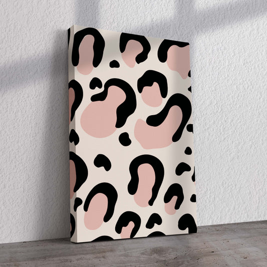 Beige And Pink Leopard Pre-Printed Canvas