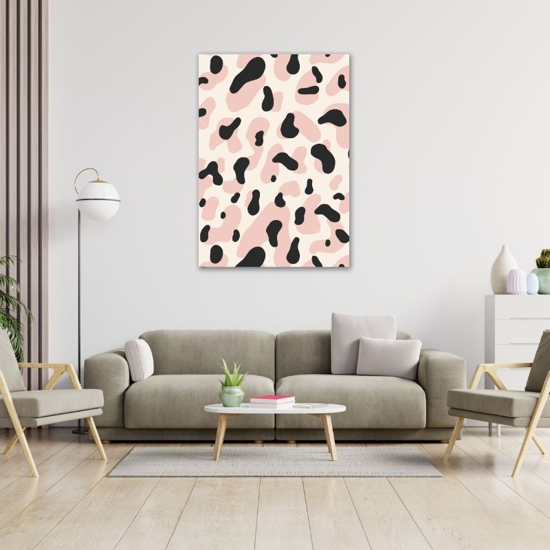 Beige And Pink Spots Pre-Printed Canvas