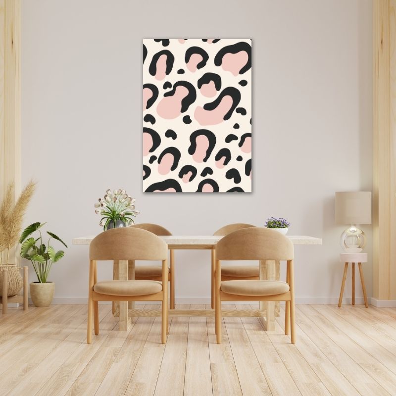 Beige And Pink Leopard Pre-Printed Canvas