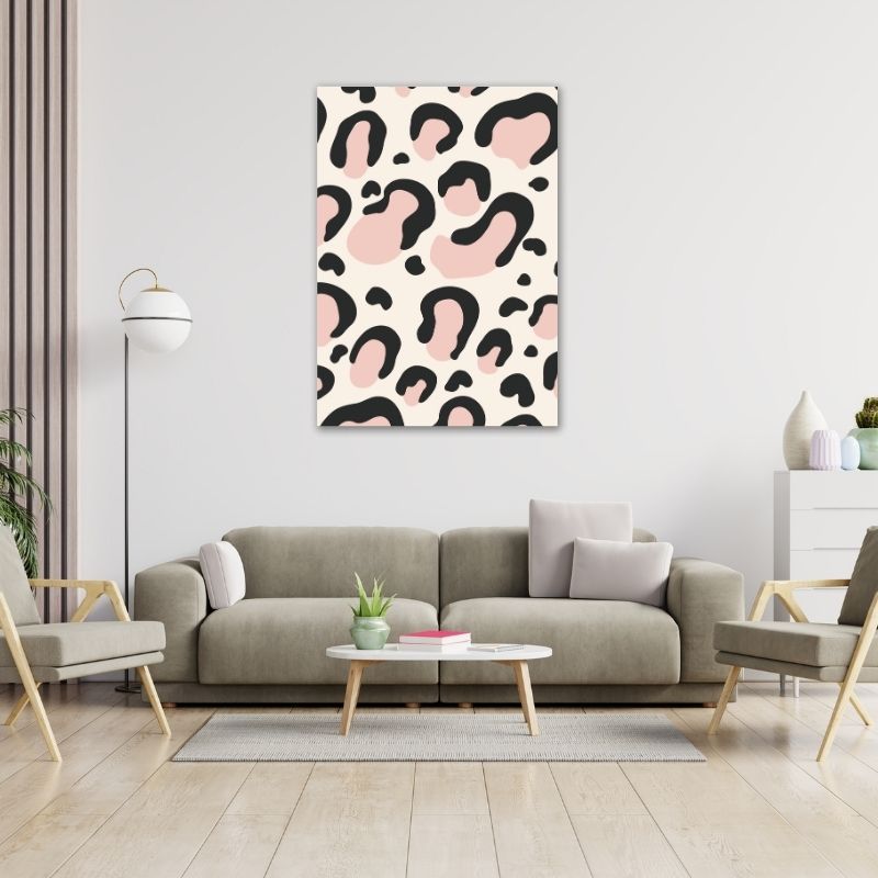 Beige And Pink Leopard Pre-Printed Canvas