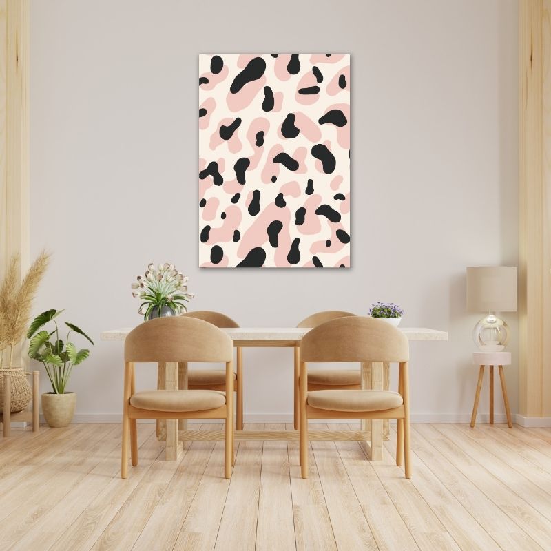Beige And Pink Spots Pre-Printed Canvas