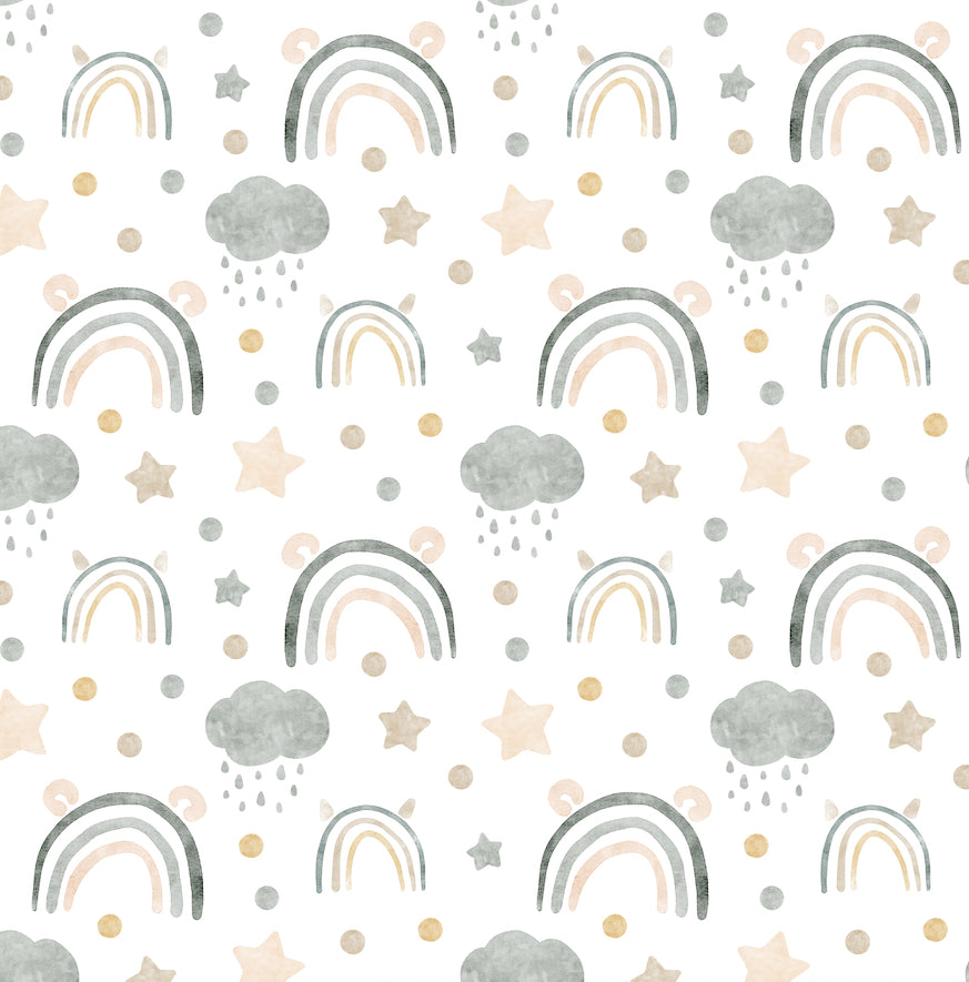 Boho Watercolour Rainbows Wallpaper