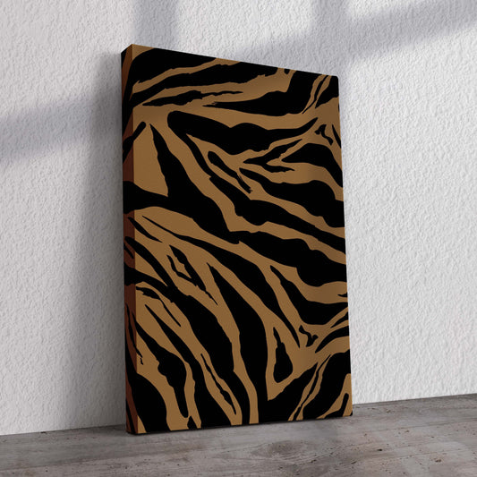 Brown Zebra Stripes Pre-Printed Canvas