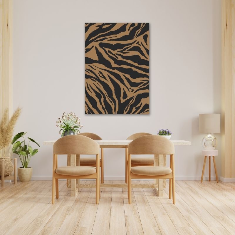 Brown Zebra Stripes Pre-Printed Canvas