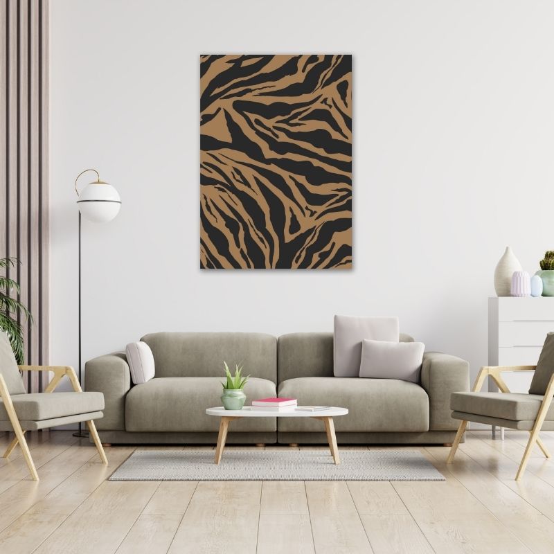 Brown Zebra Stripes Pre-Printed Canvas