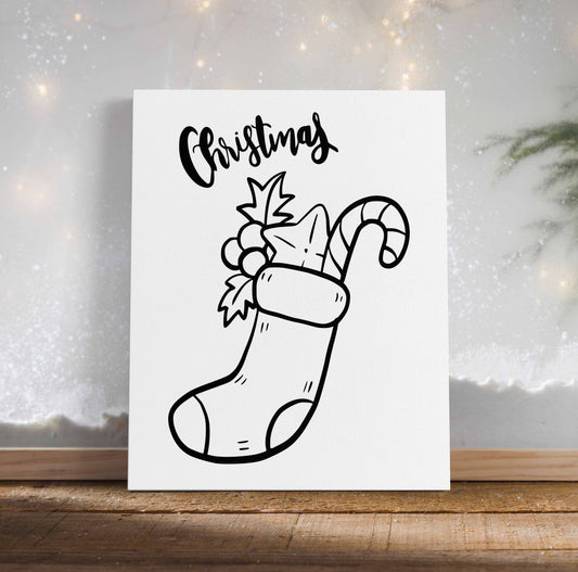 Christmas Sock Canvas Paint Kit