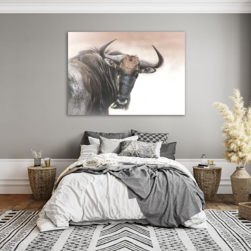 Wildebeest Closeup Pre-Printed Canvas