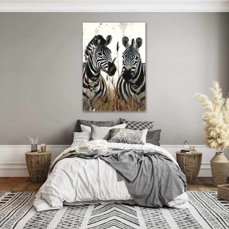 Closeup Zebras Pre-Printed Canvas