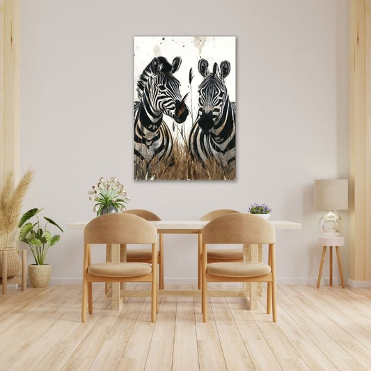 Closeup Zebras Pre-Printed Canvas