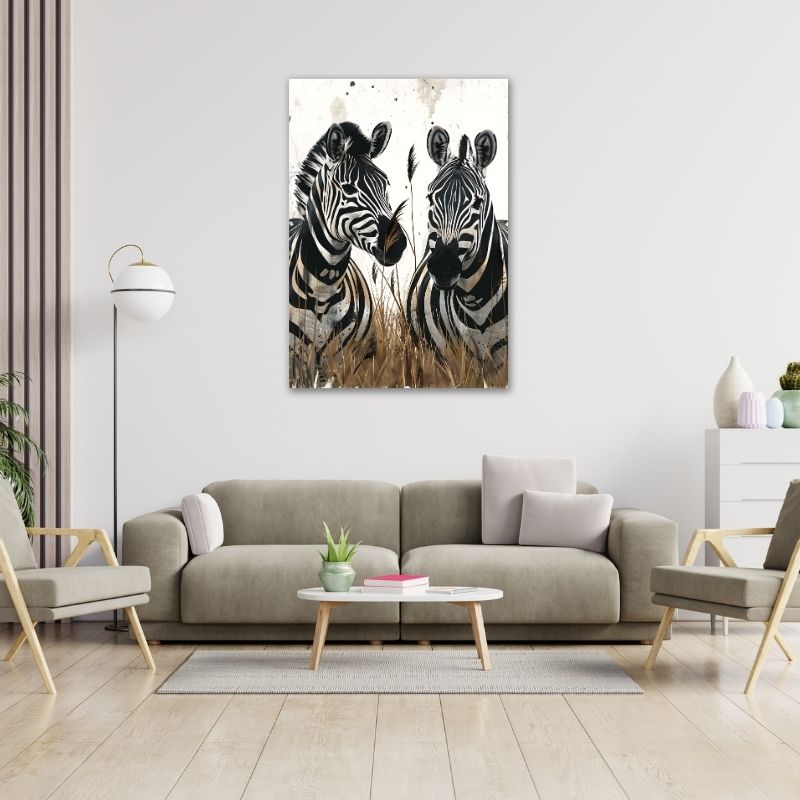 Closeup Zebras Pre-Printed Canvas