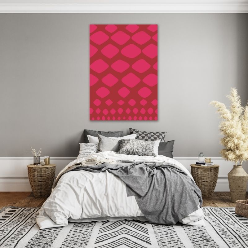 Dark Pink Pattern Pre-Printed Canvas