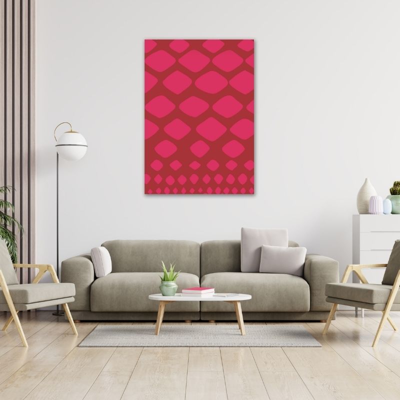 Dark Pink Pattern Pre-Printed Canvas