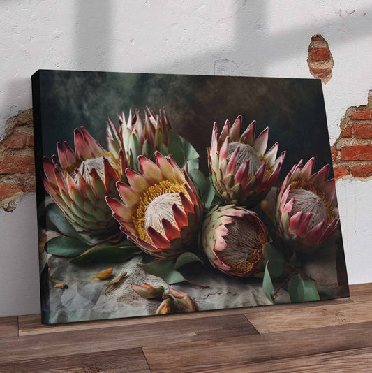 Dark Protea Pre-Printed Canvas