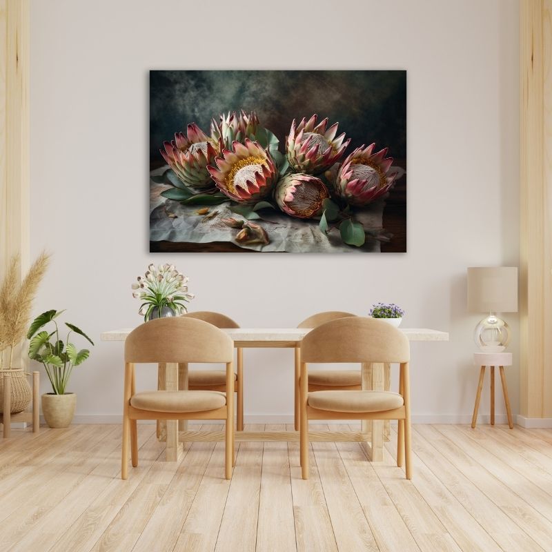 Dark Protea Pre-Printed Canvas