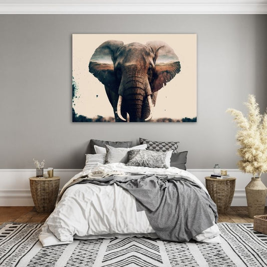 Closeup Elephant Pre-Printed Canvas