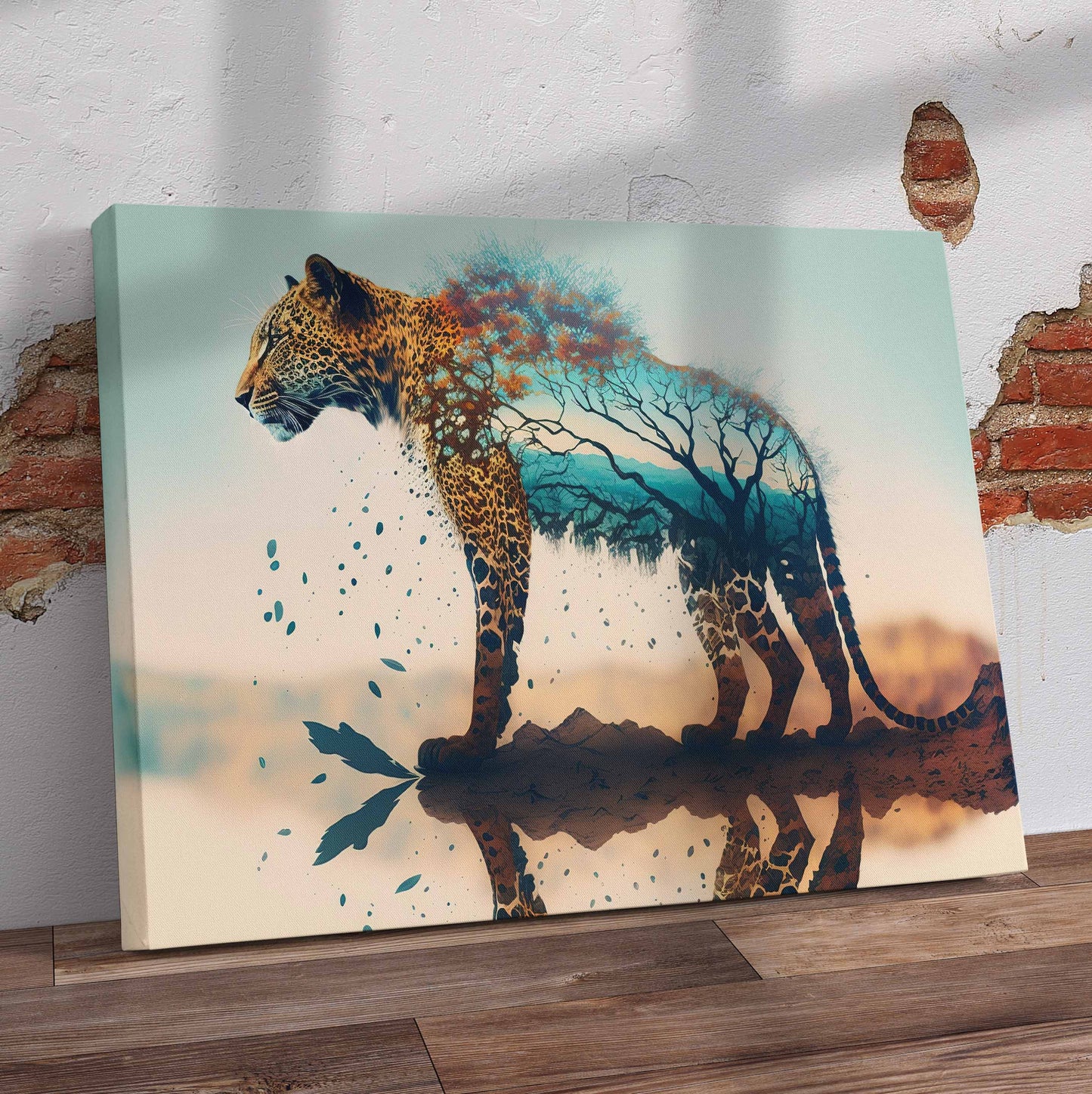 Leopard Reflection Pre-Printed Canvas