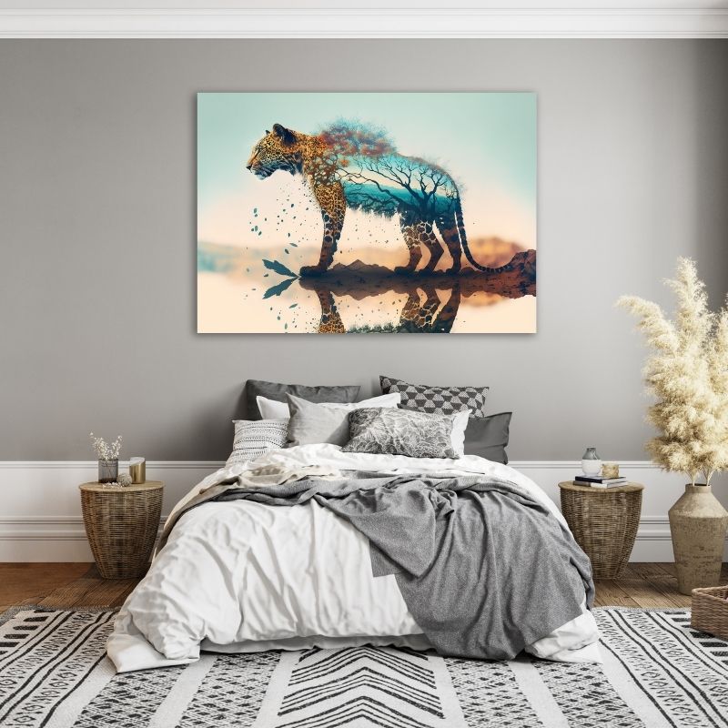 Leopard Reflection Pre-Printed Canvas