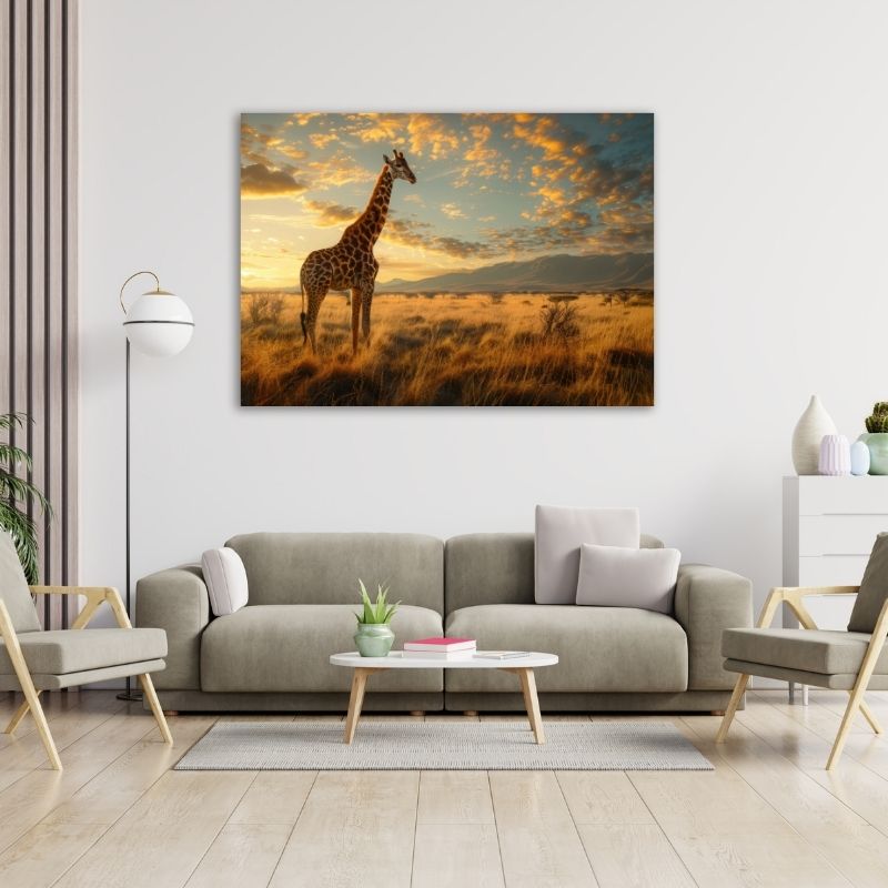 Giraffe in the Wild Pre-Printed Canvas