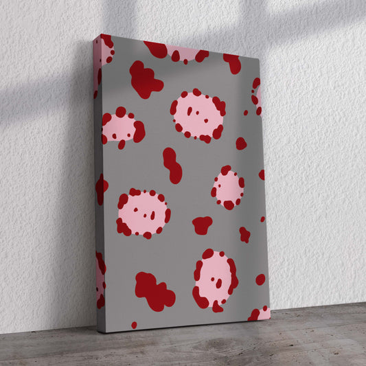 Grey with Pink Leopard Pre-Printed Canvas