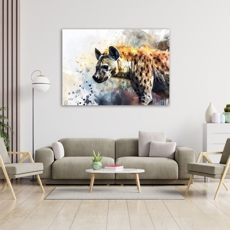 Hyena Watercolor Pre-Printed Canvas