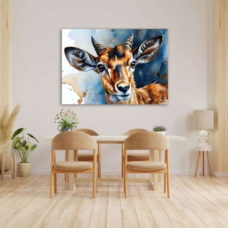 Impala Painting Pre-Printed Canvas