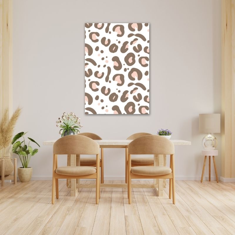 Leopard Print with Light Pink Pre-Printed Canvas