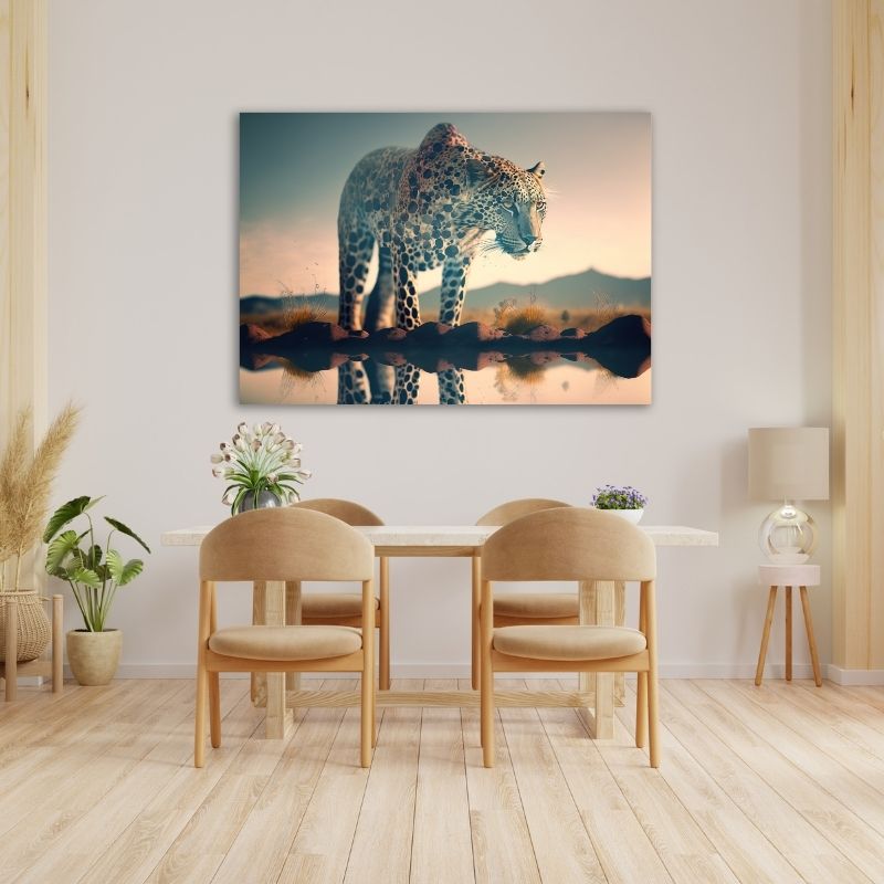 Leopard Reflection Pre-Printed Canvas