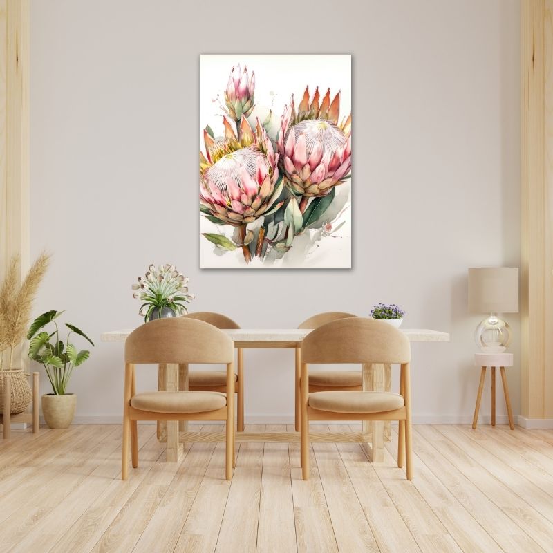 Light Painted Protea Pre-Printed Canvas