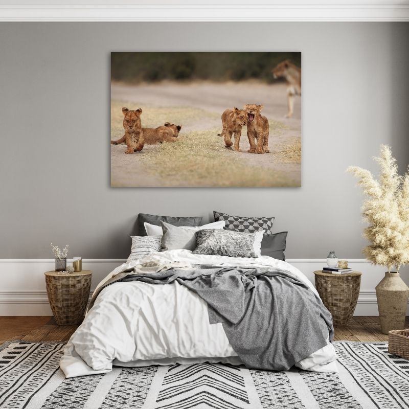 Lion Cubs Pre-Printed Canvas