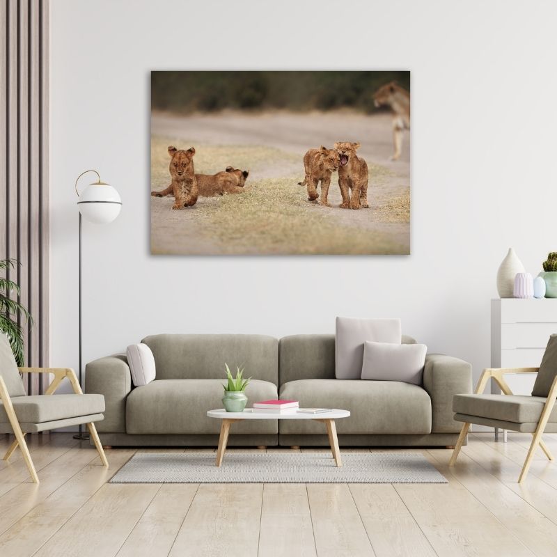 Lion Cubs Pre-Printed Canvas
