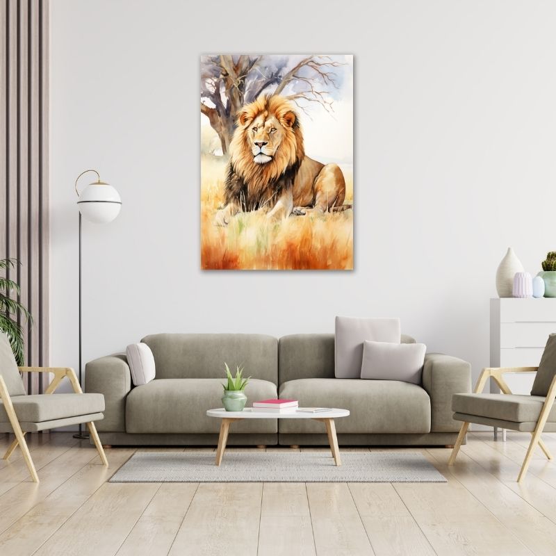 Lion Painting Pre-Printed Canvas