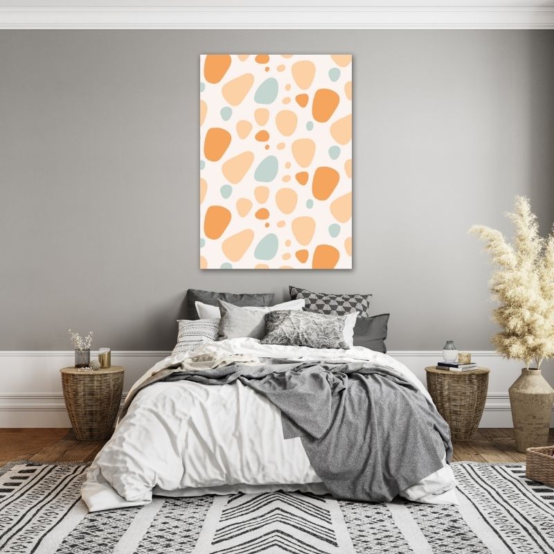 Orange and Blue Spots Pre-Printed Canvas