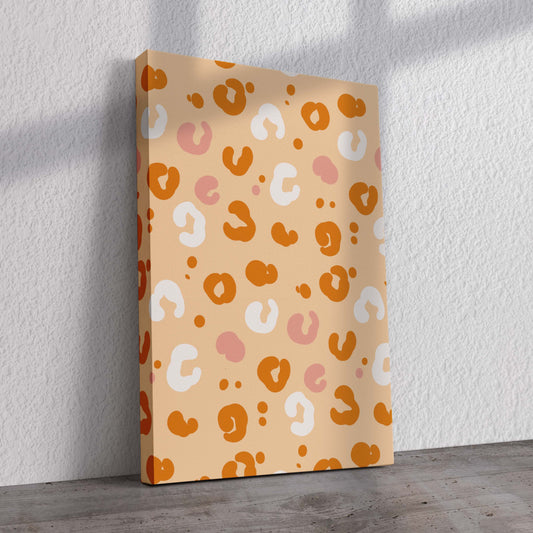 Orange and Pink Leopard Print Pre-Printed Canvas