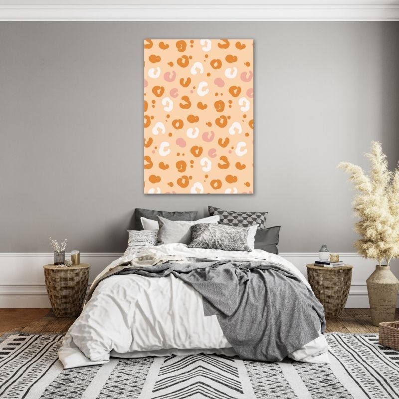 Orange and Pink Leopard Print Pre-Printed Canvas