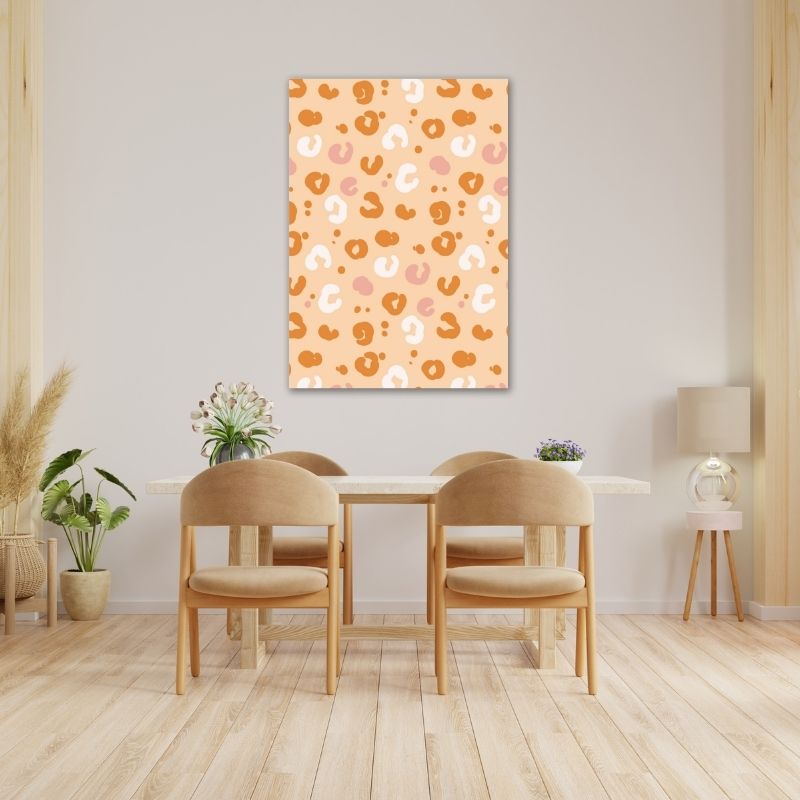 Orange and Pink Leopard Print Pre-Printed Canvas
